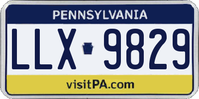 PA license plate LLX9829