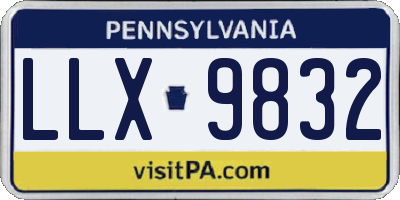 PA license plate LLX9832