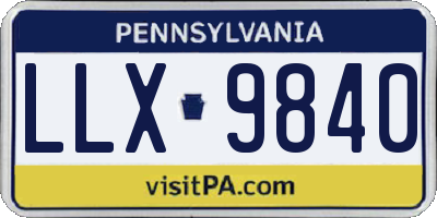 PA license plate LLX9840
