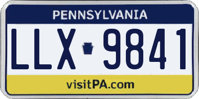 PA license plate LLX9841