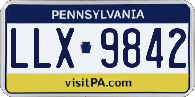 PA license plate LLX9842