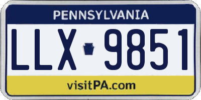 PA license plate LLX9851