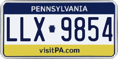 PA license plate LLX9854