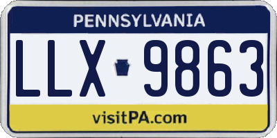 PA license plate LLX9863