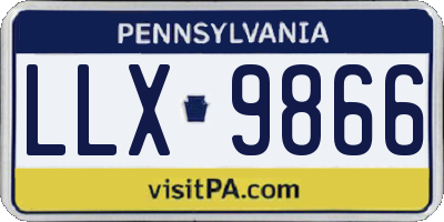 PA license plate LLX9866