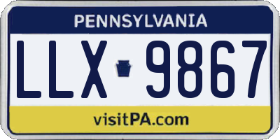 PA license plate LLX9867