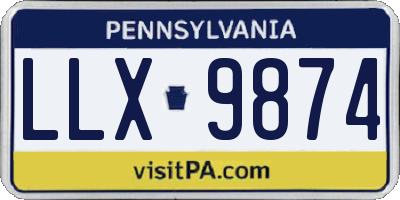 PA license plate LLX9874
