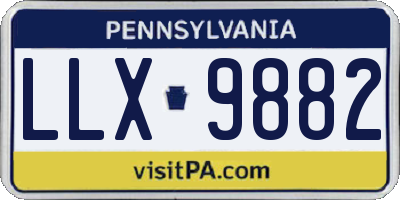 PA license plate LLX9882