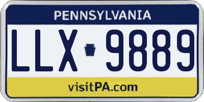 PA license plate LLX9889