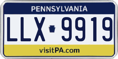 PA license plate LLX9919