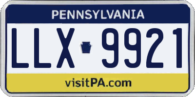 PA license plate LLX9921