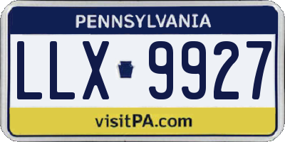 PA license plate LLX9927