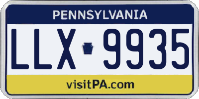 PA license plate LLX9935