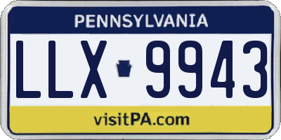 PA license plate LLX9943