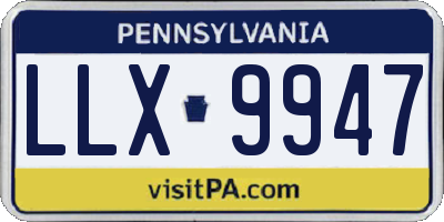 PA license plate LLX9947