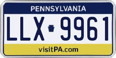 PA license plate LLX9961