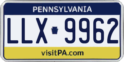 PA license plate LLX9962