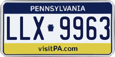 PA license plate LLX9963