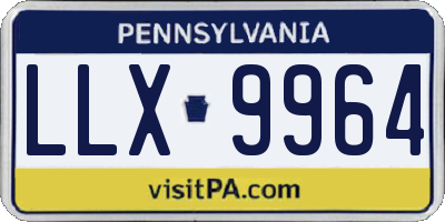PA license plate LLX9964
