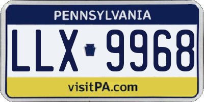 PA license plate LLX9968
