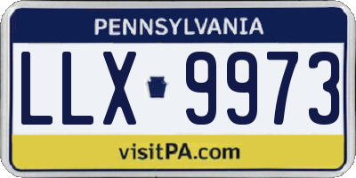 PA license plate LLX9973