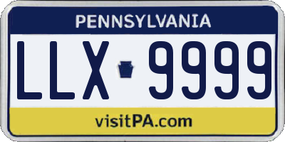 PA license plate LLX9999