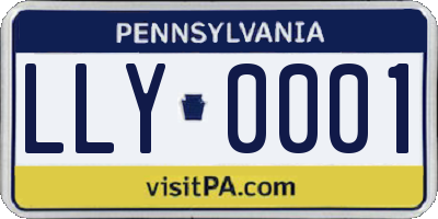 PA license plate LLY0001