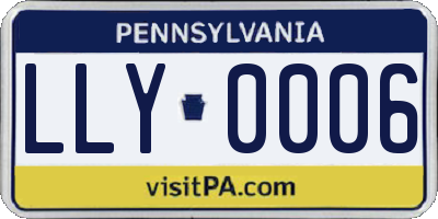 PA license plate LLY0006