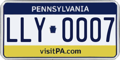 PA license plate LLY0007