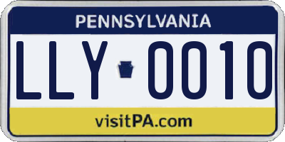 PA license plate LLY0010