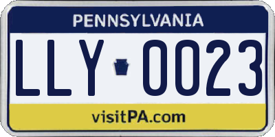 PA license plate LLY0023