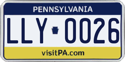 PA license plate LLY0026