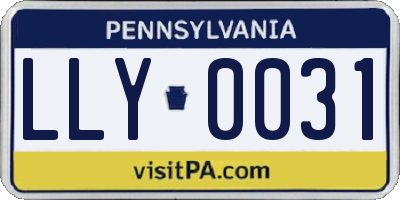 PA license plate LLY0031