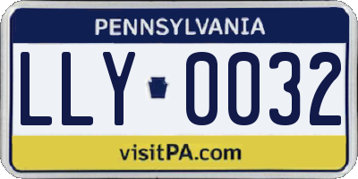 PA license plate LLY0032