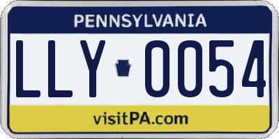 PA license plate LLY0054