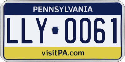 PA license plate LLY0061