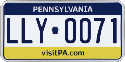 PA license plate LLY0071