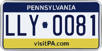 PA license plate LLY0081