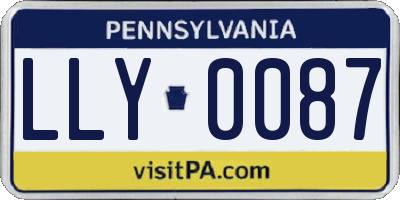 PA license plate LLY0087