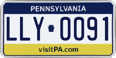 PA license plate LLY0091