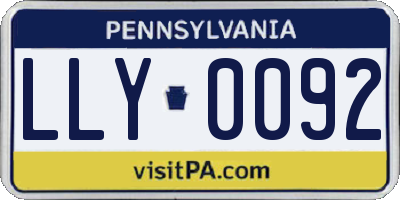 PA license plate LLY0092