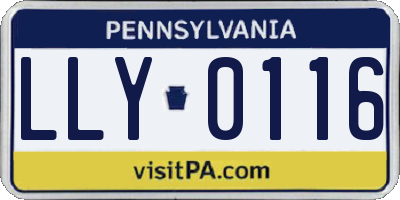 PA license plate LLY0116