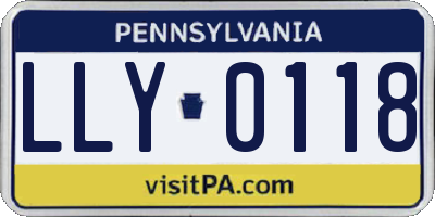 PA license plate LLY0118