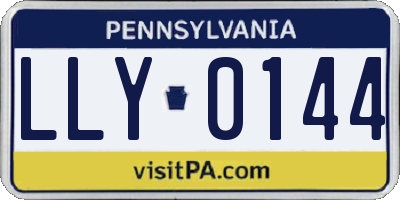 PA license plate LLY0144