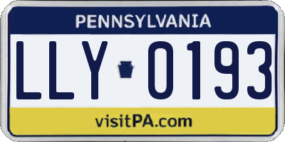 PA license plate LLY0193