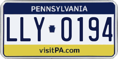 PA license plate LLY0194