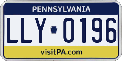 PA license plate LLY0196