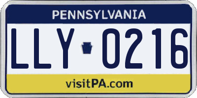 PA license plate LLY0216