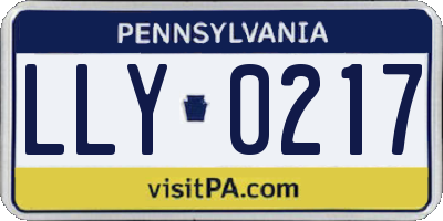 PA license plate LLY0217