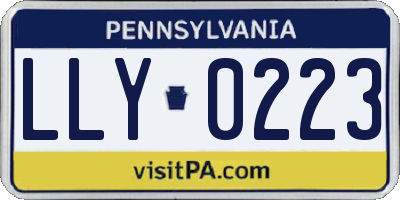 PA license plate LLY0223